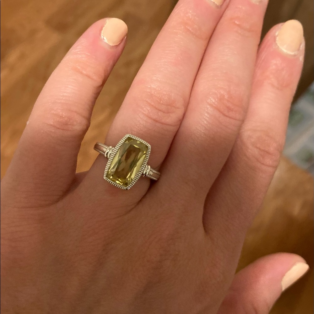 Judith Ripka Sterling Silver Canary Crystal Ring